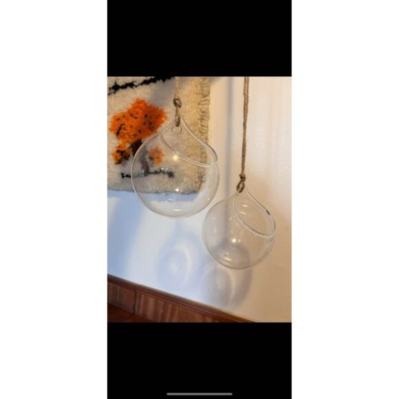 Set of Vintage Inspired Hanging Glass Bubble Planters  Globe Wall/Window Planter - Picture 6 of 6